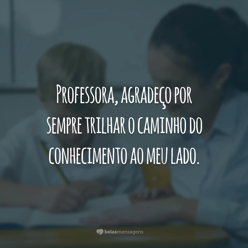 Professora, agradeço por sempre trilhar o caminho do conhecimento ao meu lado.