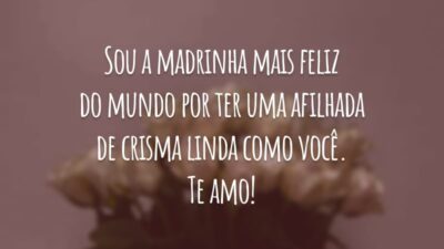 Sou a madrinha mais feliz do mundo por ter uma afilhada de crisma linda como você. Te amo!