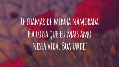 Te chamar de minha namorada é a coisa que eu mais amo nessa vida. Boa tarde!