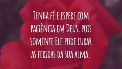 Tenha fé e espere com paciência em Deus, pois somente Ele pode curar as feridas da sua alma.