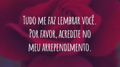 Tudo me faz lembrar você. Por favor, acredite no meu arrependimento.