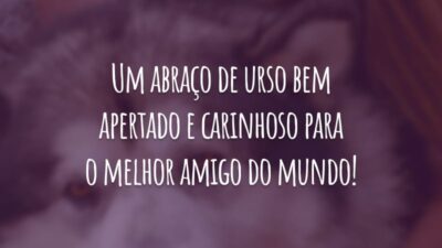 Um abraço de urso bem apertado e carinhoso para o melhor amigo do mundo! Gratidão por estar sempre ao meu lado.