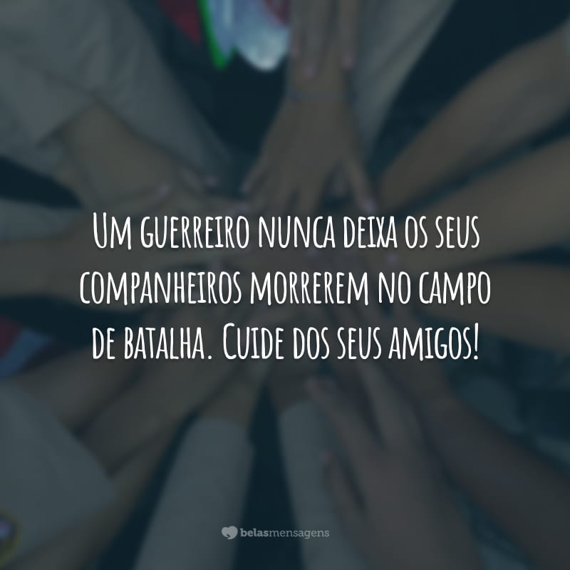 Um guerreiro nunca deixa os seus companheiros morrerem no campo de batalha. Cuide dos seus amigos!