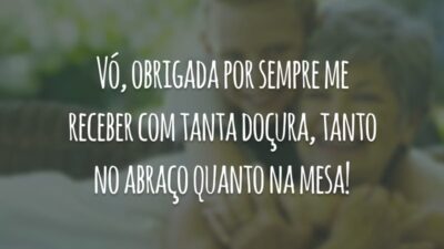 Vó, obrigada por sempre me receber com tanta doçura, tanto no abraço quanto na mesa!