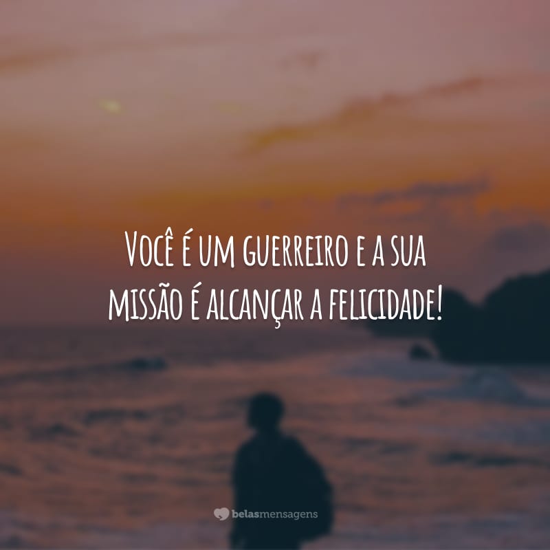 Você é um guerreiro e a sua missão é alcançar a felicidade! Não deixe ninguém derrotar os seus sonhos.