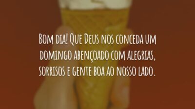 Bom dia! Que Deus nos conceda um domingo abençoado com alegrias, sorrisos e gente boa ao nosso lado.