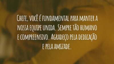 Chefe, você é fundamental para manter a nossa equipe unida. Sempre tão humano e compreensivo. Agradeço pela dedicação e pela amizade.
