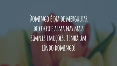 Domingo é dia de mergulhar de corpo e alma nas mais simples emoções. Tenha um lindo domingo!