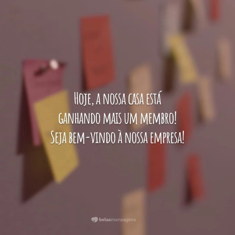 Hoje, a nossa casa está ganhando mais um membro! Seja bem-vindo à nossa empresa!