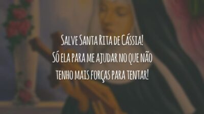 Salve Santa Rita de Cássia! Só ela para me ajudar no que não tenho mais forças para tentar!