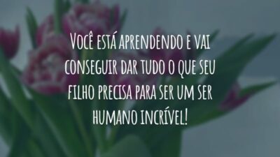 Você está aprendendo e vai conseguir dar tudo o que seu filho precisa para ser um ser humano incrível!