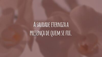 A saudade eterniza a presença de quem se foi.
