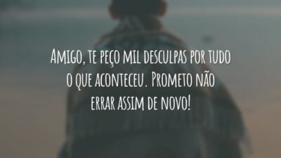 Amigo, te peço mil desculpas por tudo o que aconteceu. Prometo não errar assim de novo!