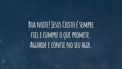 Boa noite! Jesus Cristo é sempre fiel e cumpre o que promete. Aguarde e confie no seu agir.