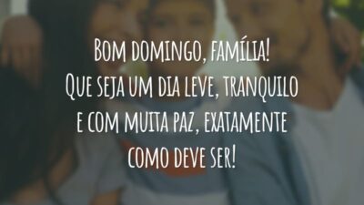 Bom domingo, família! Que seja um dia leve, tranquilo e com muita paz, exatamente como deve ser!