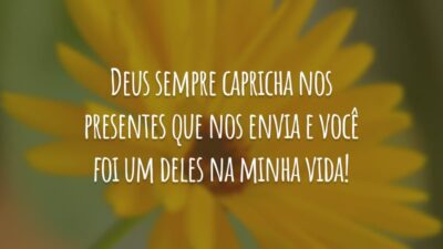Deus sempre capricha nos presentes que nos envia e você foi um deles na minha vida!