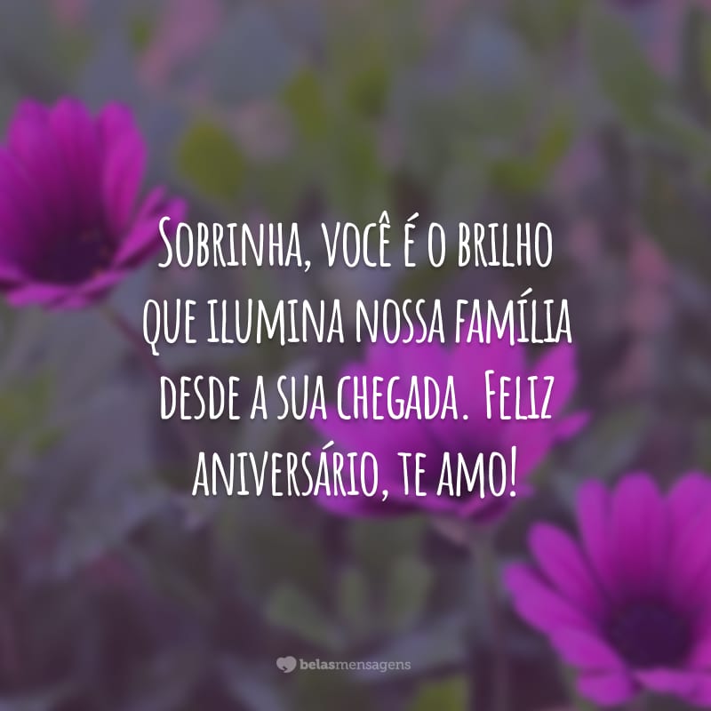 Sobrinha, você é o brilho que ilumina nossa família desde a sua chegada. Feliz aniversário, te amo!