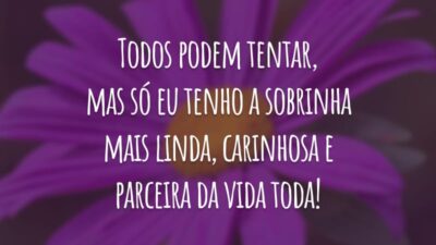 Todos podem tentar, mas só eu tenho a sobrinha mais linda, carinhosa e parceira da vida toda!