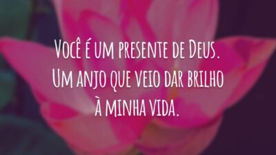 Você é um presente de Deus. Um anjo que veio dar brilho à minha vida.