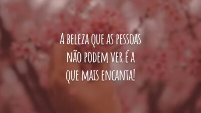 A beleza que as pessoas não podem ver é a que mais encanta!
