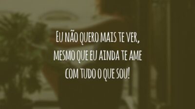 Eu não quero mais te ver, mesmo que eu ainda te ame com tudo o que sou!