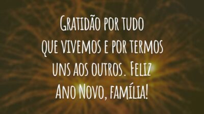 Gratidão por tudo que vivemos e por termos uns aos outros. Feliz Ano Novo, família!