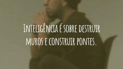 Inteligência é sobre destruir muros e construir pontes.