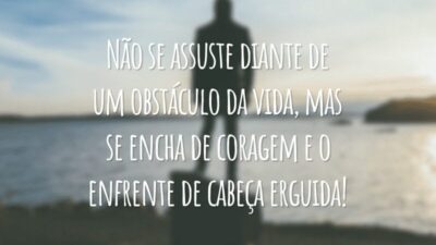 Não se assuste diante de um obstáculo da vida, mas se encha de coragem e o enfrente de cabeça erguida!