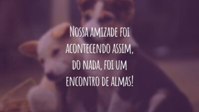 Nossa amizade foi acontecendo assim, do nada, foi um encontro de almas!