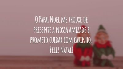 O Papai Noel me trouxe de presente a nossa amizade e prometo cuidar com carinho. Feliz Natal!