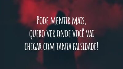 Pode mentir mais, quero ver onde você vai chegar com tanta falsidade!