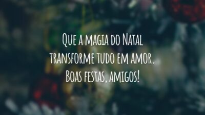 Que a magia do Natal transforme tudo em amor. Boas festas, amigos!