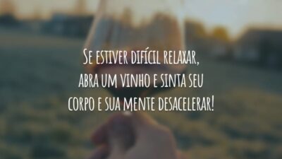 Se estiver difícil relaxar, abra um vinho e sinta seu corpo e sua mente desacelerar!
