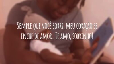 Sempre que você sorri, meu coração se enche de amor. Te amo, sobrinho!