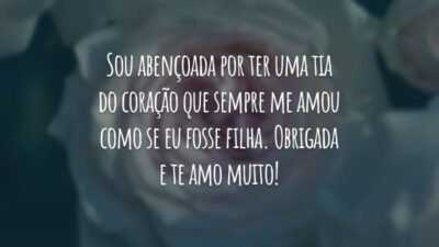 Sou abençoada por ter uma tia do coração que sempre me amou como se eu fosse filha. Obrigada e te amo muito!