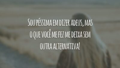 Sou péssima em dizer adeus, mas o que você me fez me deixa sem outra alternativa!