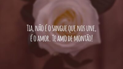 Tia, não é o sangue que nos une, é o amor. Te amo de montão!