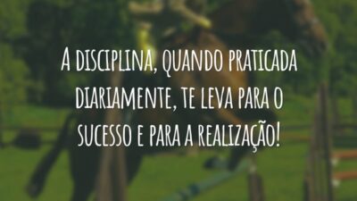 A disciplina, quando praticada diariamente, te leva para o sucesso e para a realização!