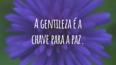 A gentileza é a chave para a paz.