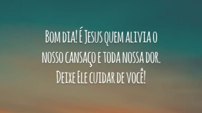 Bom dia! É Jesus quem alivia o nosso cansaço e toda nossa dor. Deixe Ele cuidar de você!
