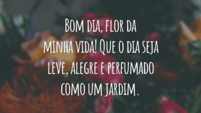 Bom dia, flor da minha vida! Que o dia seja leve, alegre e perfumado como um jardim.