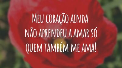 Meu coração ainda não aprendeu a amar só quem também me ama!