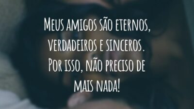 Meus amigos são eternos, verdadeiros e sinceros. Por isso, não preciso de mais nada!
