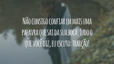 Não consigo confiar em mais uma palavra que sai da sua boca. Tudo o que você diz, eu escuto: traição!