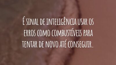 É sinal de inteligência usar os erros como combustíveis para tentar de novo até conseguir.