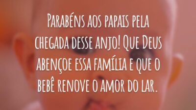 Parabéns aos papais pela chegada desse anjo! Que Deus abençoe essa família e que o bebê renove o amor do lar.