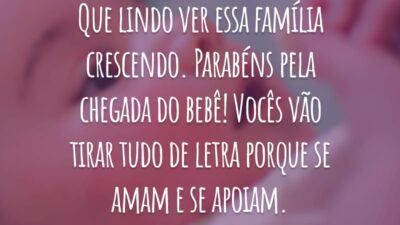 Que lindo ver essa família crescendo. Parabéns pela chegada do bebê! Vocês vão tirar tudo de letra porque se amam e se apoiam.