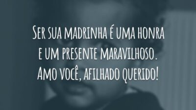 Ser sua madrinha é uma honra e um presente maravilhoso. Amo você, afilhado querido!