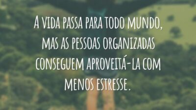 A vida passa para todo mundo, mas as pessoas organizadas conseguem aproveitá-la com menos estresse.