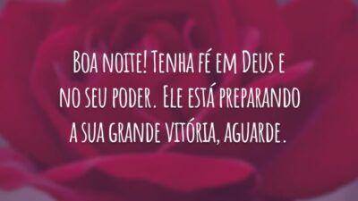 Boa noite! Tenha fé em Deus e no seu poder. Ele está preparando a sua grande vitória, aguarde.